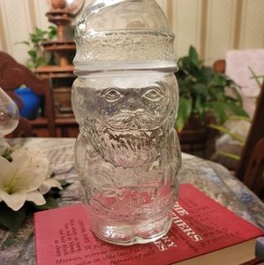 Glass Santa jar with lid